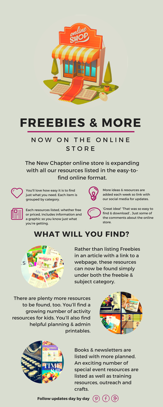 New Chapter online store features a growing list of quality resources and freebies.
