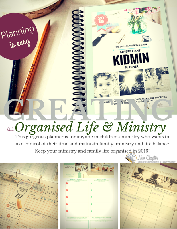 The Brilliant Kidmin Planner is for anyone in children's ministry who wants to keep their ministry, family and personal life organised and in balance in 2016