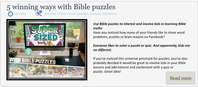 5 winning ways with Bible puzzles.. review of Super Sized Book of Bible Puzzles.  NewChapter.com