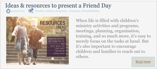 Ideas and resources to present a kidmin Friend Day.