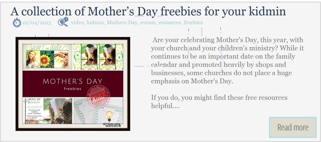 A collection of Mother's Day freebies for your kidmin.