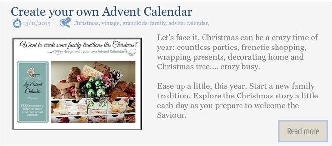 Start a new family tradition. Make your own advent calendar to prepare to welcome the Saviour.
