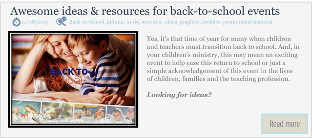 Awesome ideas & resources for kidmin back to school events