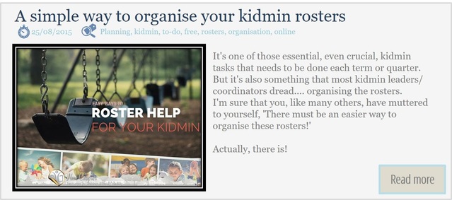 A simple way to organise your kidmin rosters.